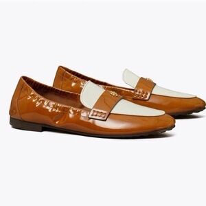 Tory Burch Ballet Loafer Patent Leather Bright Cuoio Pearl 10.5 new in box
